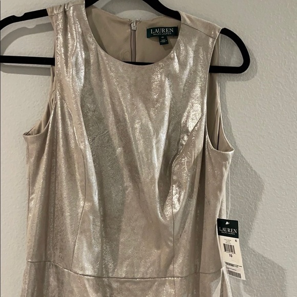 NWT Lauren Ralph Lauren Chris Silver Dress - Picture 5 of 15